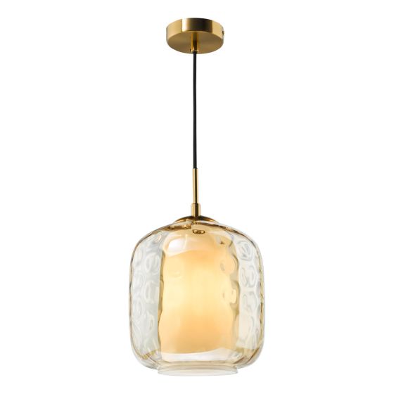 där lighting Majella Pendant Aged Brass and Champagne Glass
