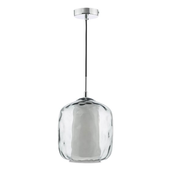 Där Lighting Majella Pendant Polished Chrome And Smoked Glass