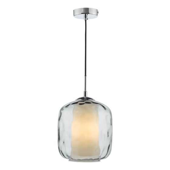 där lighting Majella Pendant Polished Chrome and Smoked Glass