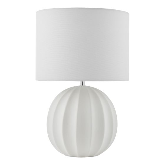 Där Lighting Mavis Ceramic Table Lamp Cream With Shade