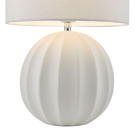 Där Lighting Mavis Ceramic Table Lamp Cream With Shade