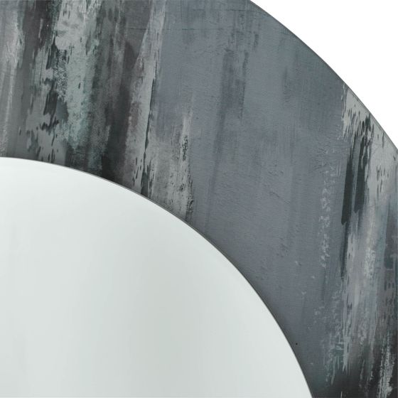Där Lighting Mehera Round Mirror Grey Marble Print 80cm