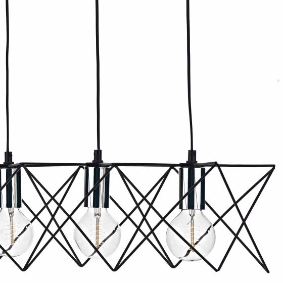 Där Lighting Midi 5lt Bar Pendant Black & Polished Chrome