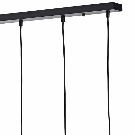 där lighting Midi 5lt Bar Pendant Black & Polished Chrome