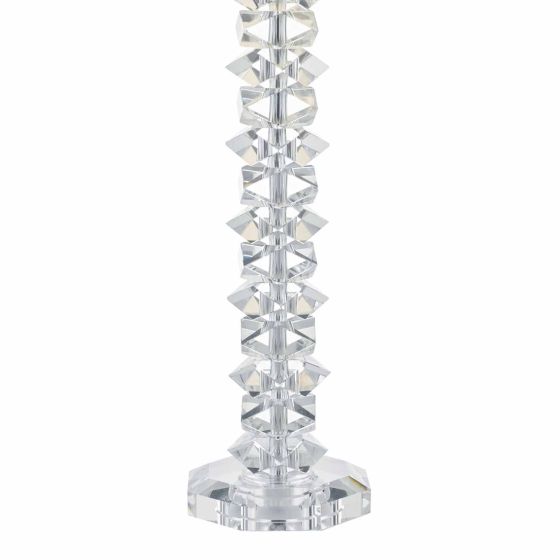 Där Lighting Mina Table Lamp Polished Chrome & Crystal With Shade