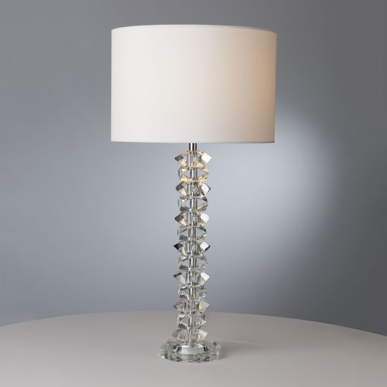 Där Lighting Mina Table Lamp Polished Chrome & Crystal With Shade