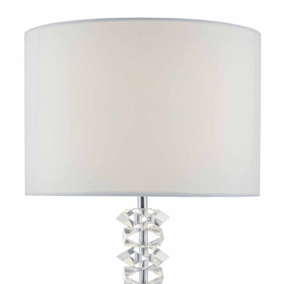 där lighting Mina Table Lamp Polished Chrome & Crystal With Shade
