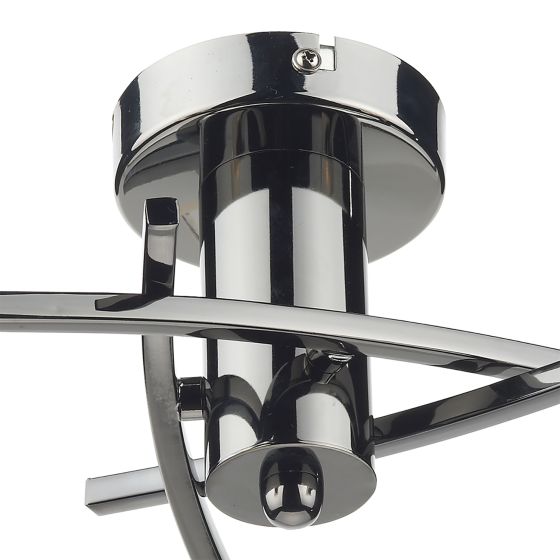 Där Lighting Morgan 3 Light Semi Flush Black Chrome