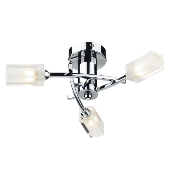 Där Lighting Morgan 3 Light Semi Flush Polished Chrome