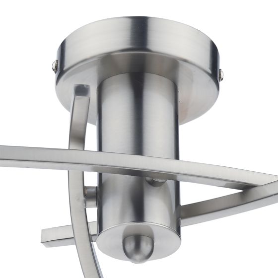 Där Lighting Morgan 3 Light Semi Flush Satin Chrome