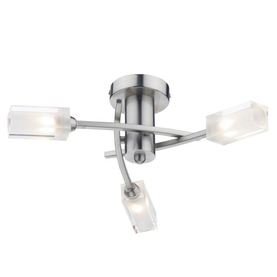 Där Lighting Morgan 3 Light Semi Flush Satin Chrome