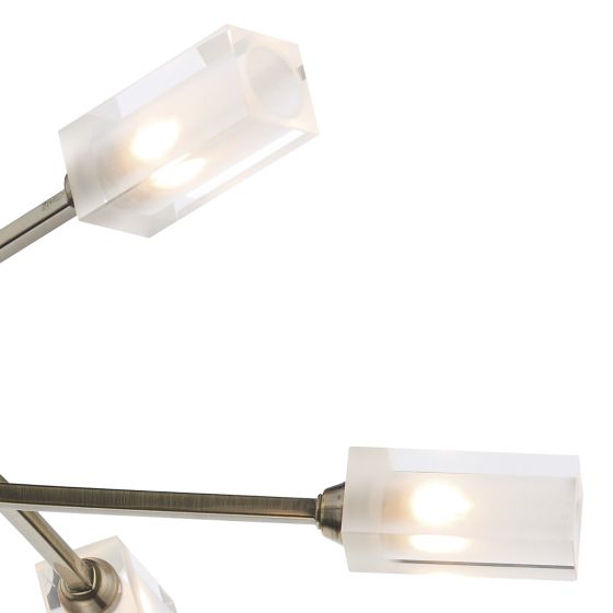 där lighting Morgan 6 Light Semi Flush Antique Brass