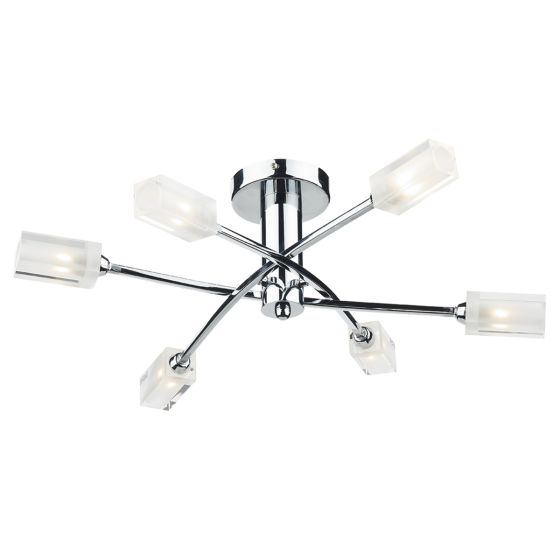 Där Lighting Morgan 6 Light Semi Flush Polished Chrome