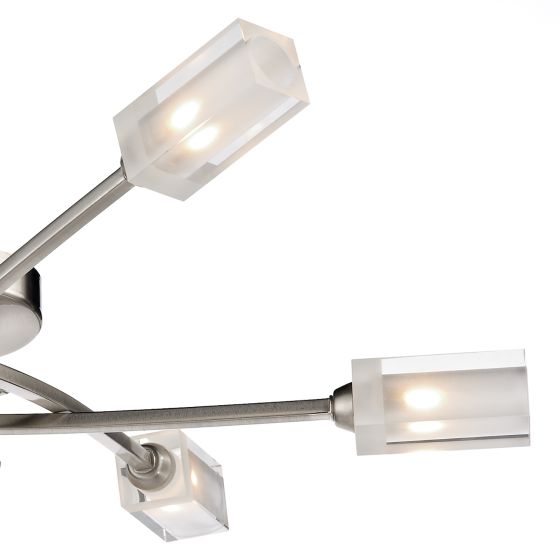 Där Lighting Morgan 6 Light Semi Flush Satin Chrome