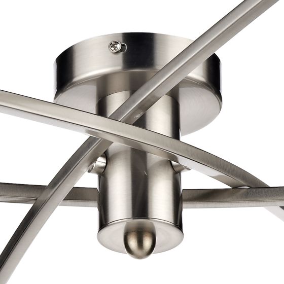 där lighting Morgan 6 Light Semi Flush Satin Chrome
