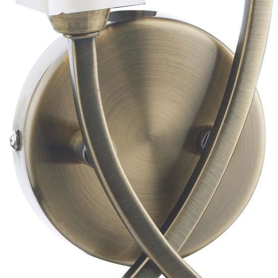 där lighting Morgan Double Wall Bracket Antique Brass