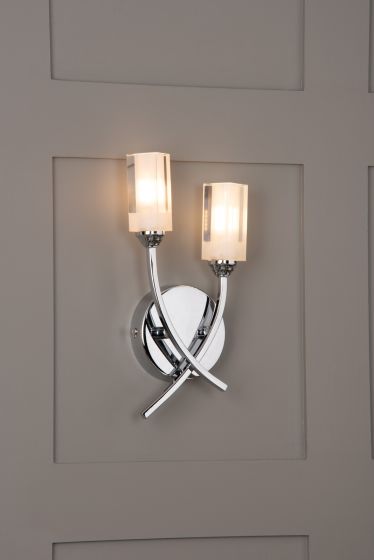 Där Lighting Morgan Double Wall Bracket Polished Chrome