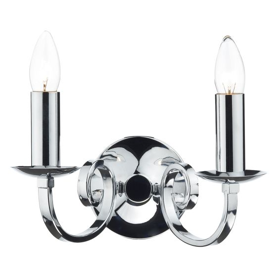 Där Lighting Murray 2 Light Wall Light Polished Chrome