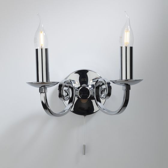 Där Lighting Murray 2 Light Wall Light Polished Chrome