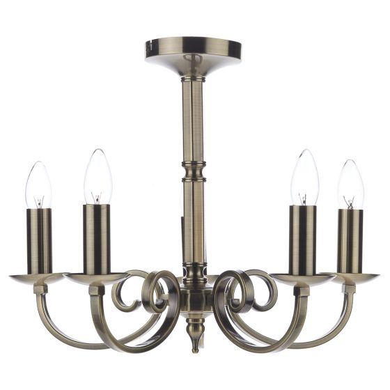 Där Lighting Murray 5 Light Dual Mount Pendant Antique Brass