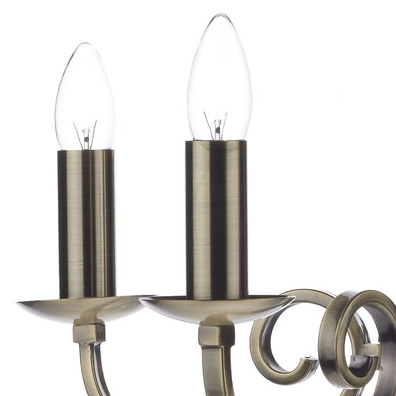 där lighting Murray 5 Light Dual Mount Pendant Antique Brass