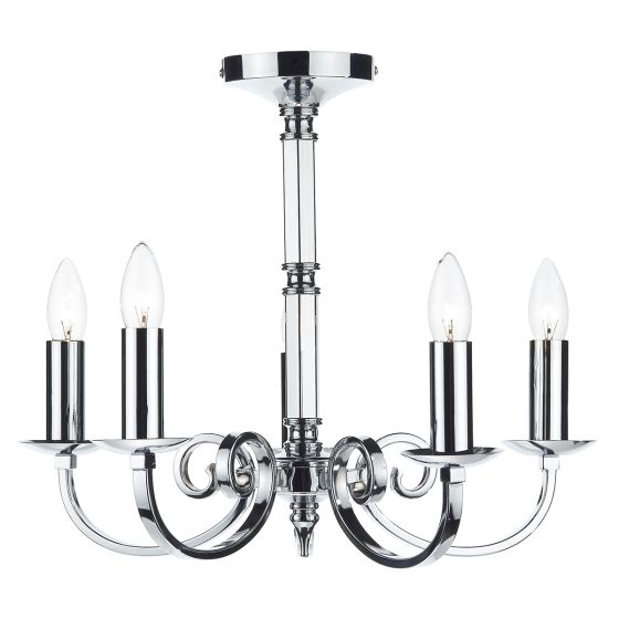 Där Lighting Murray 5 Light Dual Mount Pendant Polished Chrome