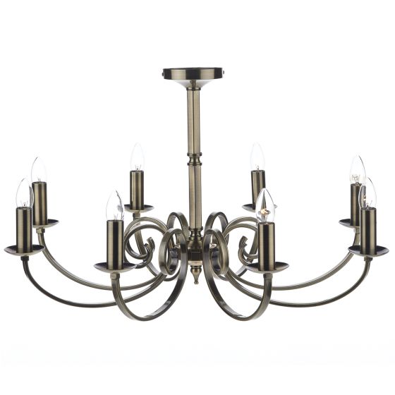 Där Lighting Murray 8 Light Dual Mount Pendant Antique Brass