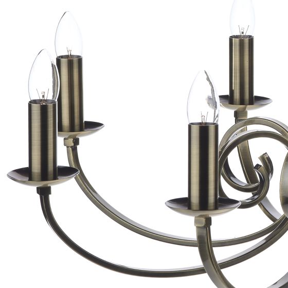 där lighting Murray 8 Light Dual Mount Pendant Antique Brass