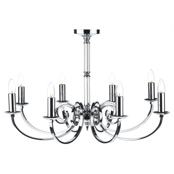 Där Lighting Murray 8 Light Dual Mount Pendant Polished Chrome