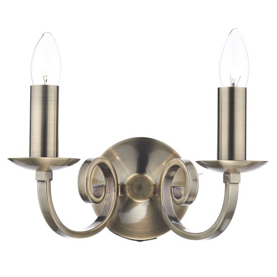 Där Lighting Murray Double Wall Bracket Antique Brass