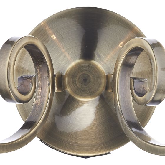 där lighting Murray Double Wall Bracket Antique Brass