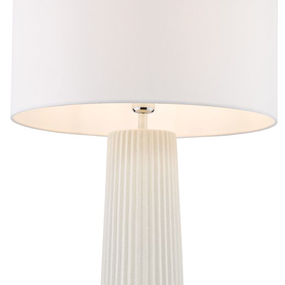 Där Lighting Myla Ceramic Table Lamp White With Shade