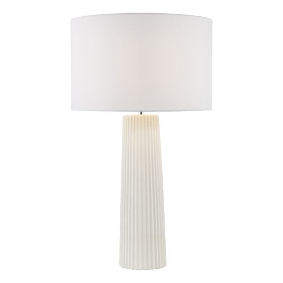 där lighting Myla Ceramic Table Lamp White With Shade
