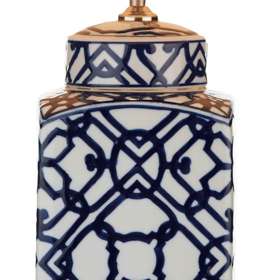 Där Lighting Mystic Table Lamp Blue And White With Shade