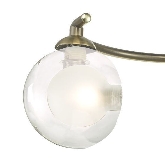 Där Lighting Nakita 3 Light Semi Flush Antique Brass With Clear/Opal Glass