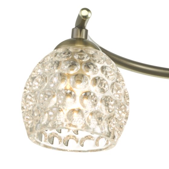 Där Lighting Nakita 3 Light Semi Flush Antique Brass With Dimpled Glass