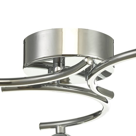 Där Lighting Nakita 3 Light Semi Flush Polished Chrome With Clear/Opal Glass