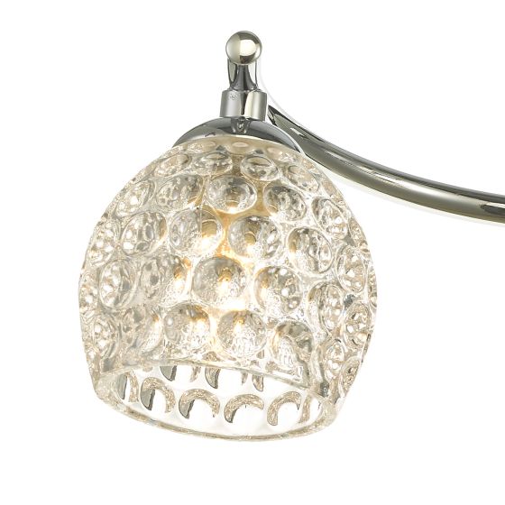 Där Lighting Nakita 3 Light Semi Flush Polished Chrome With Dimpled Glass