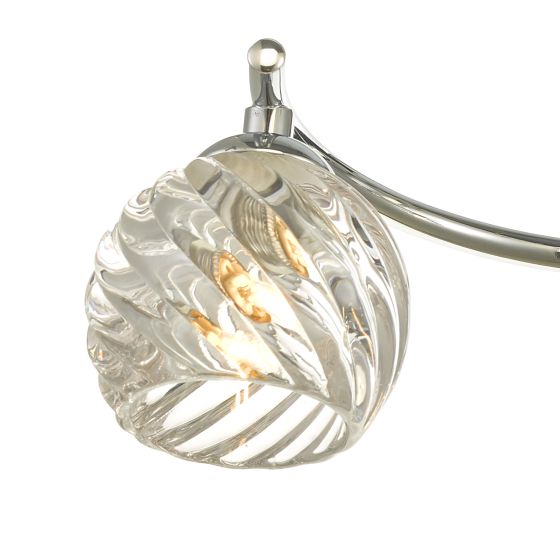 Där Lighting Nakita 3 Light Semi Flush Polished Chrome With Twisted Open Glass