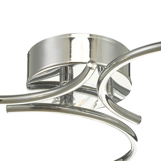 Där Lighting Nakita 3 Light Semi Flush Polished Chrome With Twisted Open Glass