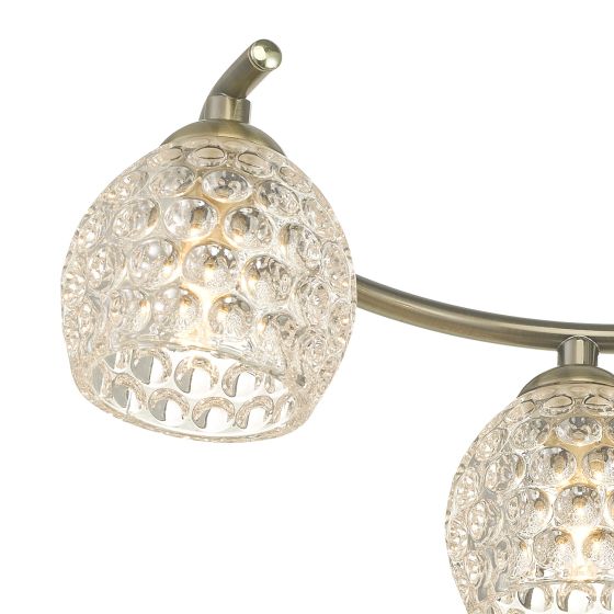 Där Lighting Nakita 6 Light Semi Flush Antique Brass With Dimpled Glass