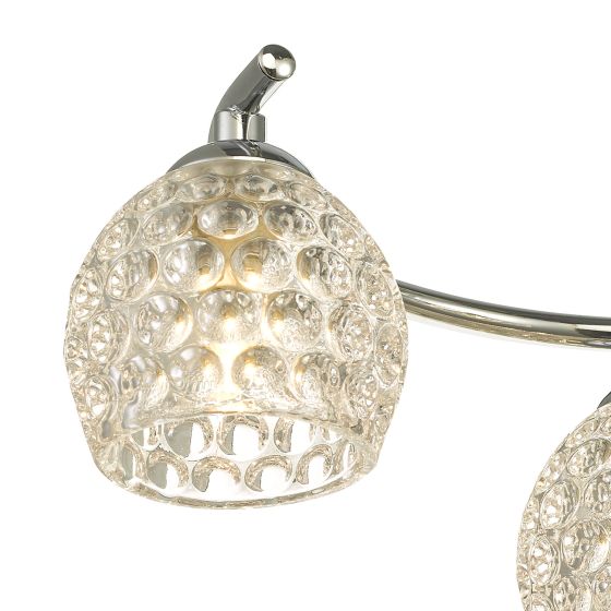 Där Lighting Nakita 6 Light Semi Flush Polished Chrome With Dimpled Glass