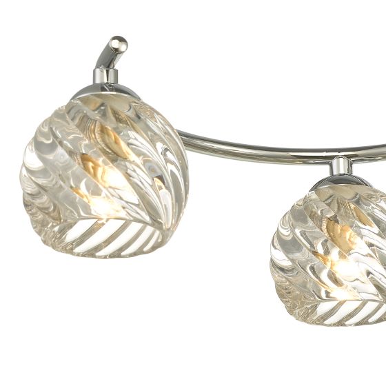 Där Lighting Nakita 6 Light Semi Flush Polished Chrome With Twisted Open Glass