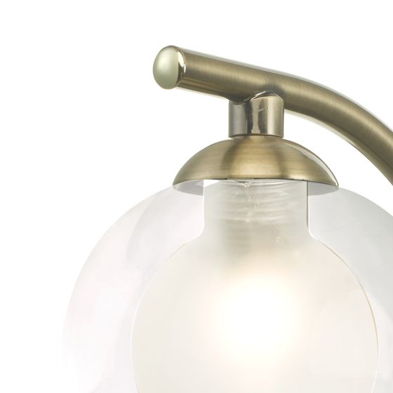 Där Lighting Nakita Wall Light Antique Brass With Clear/Opal Glass