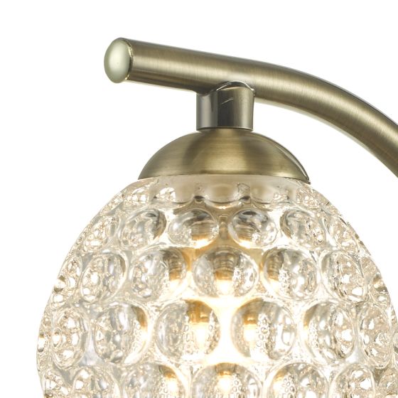 Där Lighting Nakita Wall Light Antique Brass With Dimpled Glass