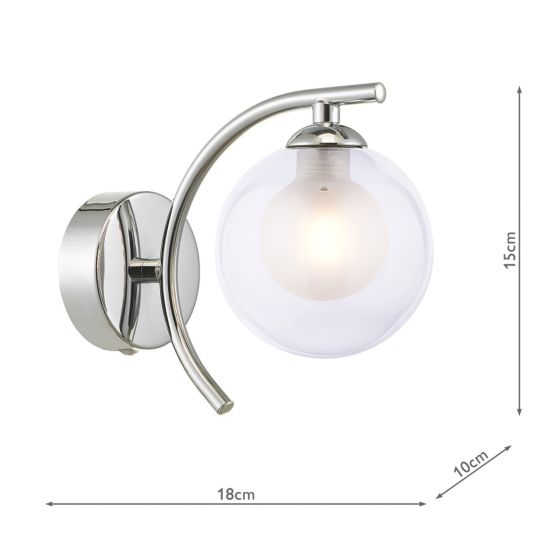 Där Lighting Nakita Wall Light Polished Brass With Clear/Opal Glass