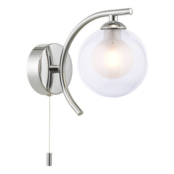 där lighting Nakita Wall Light Polished Brass With Clear/Opal Glass