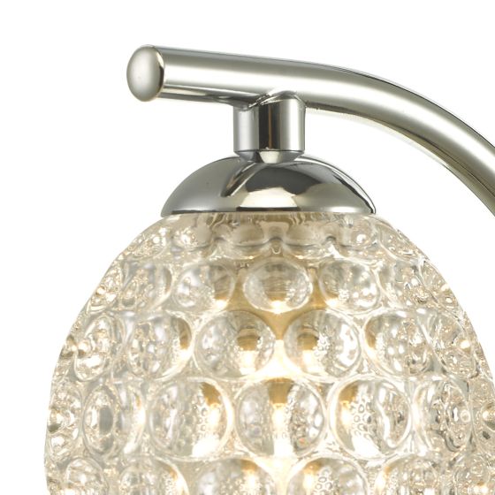Där Lighting Nakita Wall Light Polished Chrome With Dimpled Glass