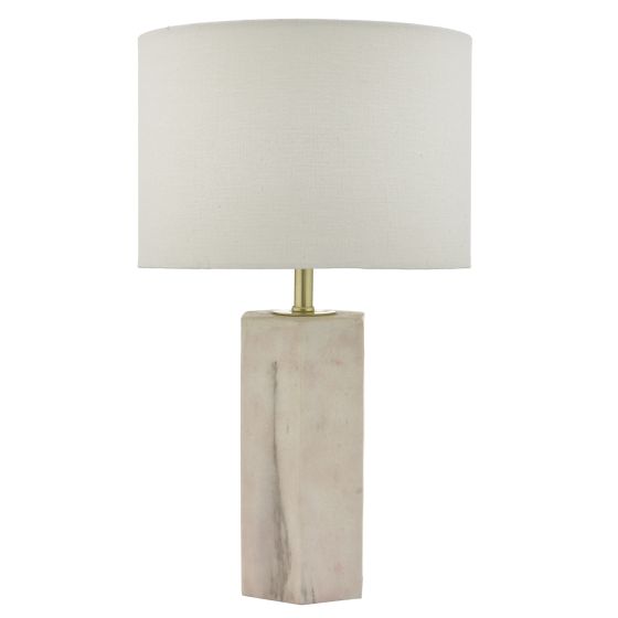 Där Lighting Nalani Table Lamp Pink Marble Effect With Shade