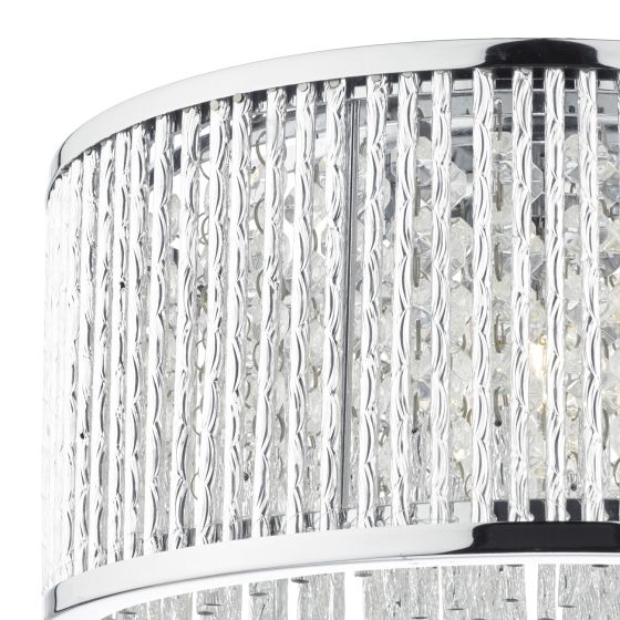 Där Lighting Nantes 3 Light Flush Polished Chrome Alum